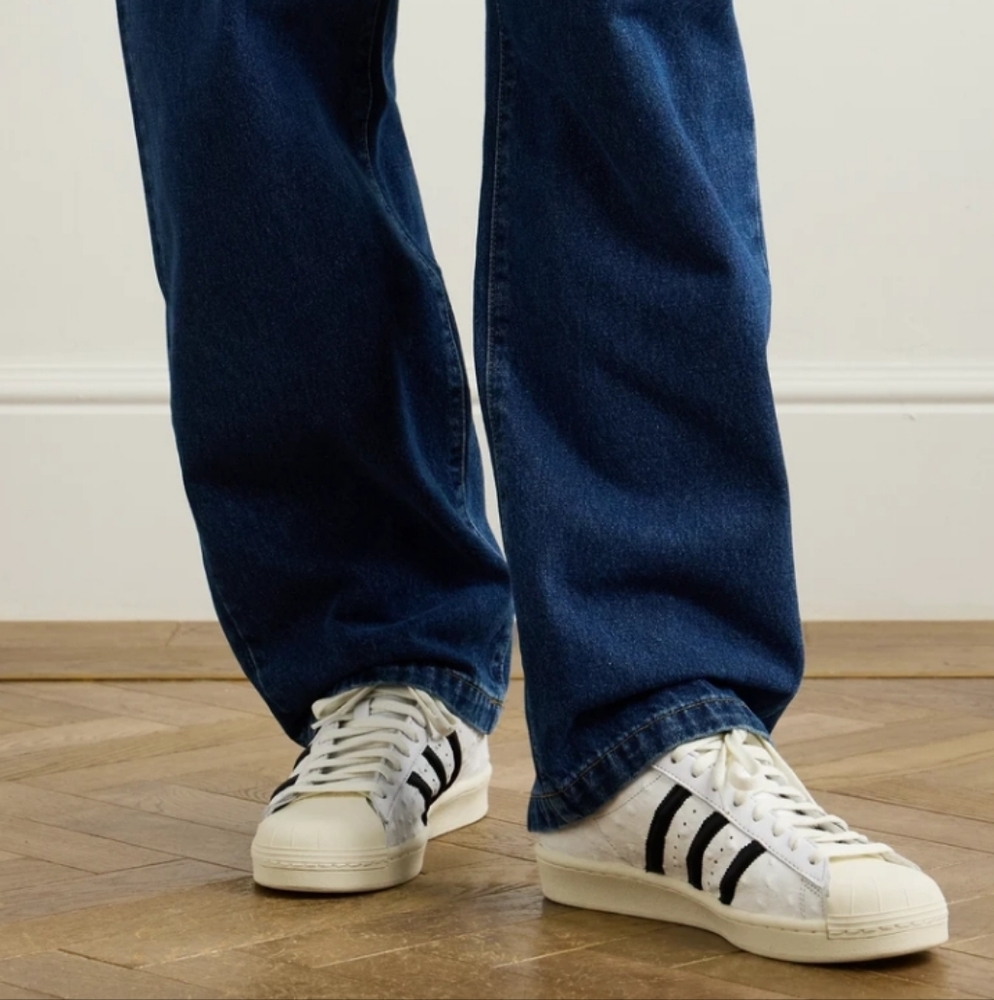 ADIDAS ORIGINALS Superstar Vintage Ostrich Effect Leather Sneakers,Men 7, White